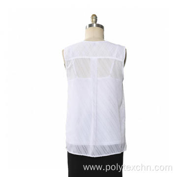 Ladies Blouse Clip Dot Chiffon With Inner Vest